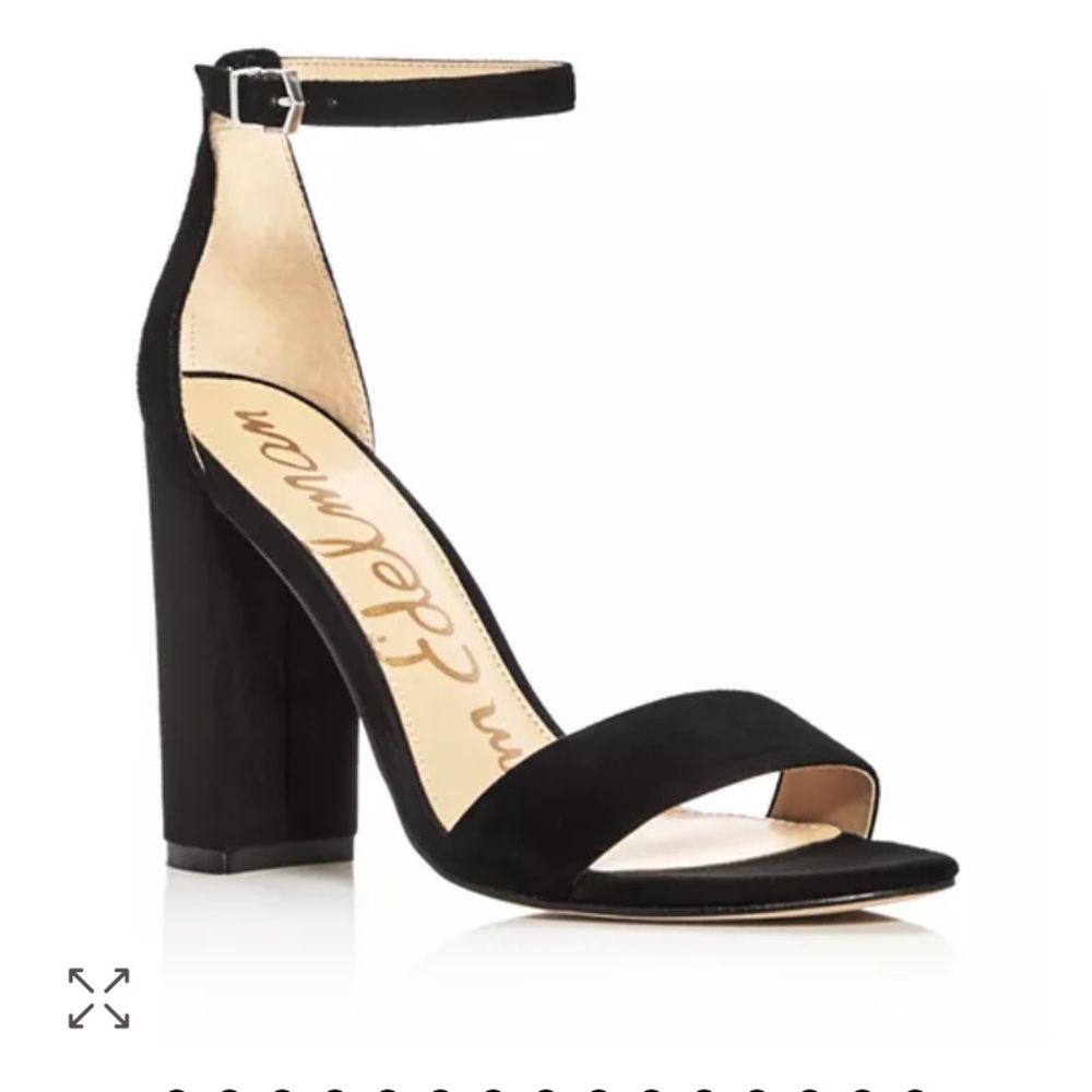 Sam Edelman Women’s Yaro Ankle Strap Block Heel Sandals size 6.5 in black suede